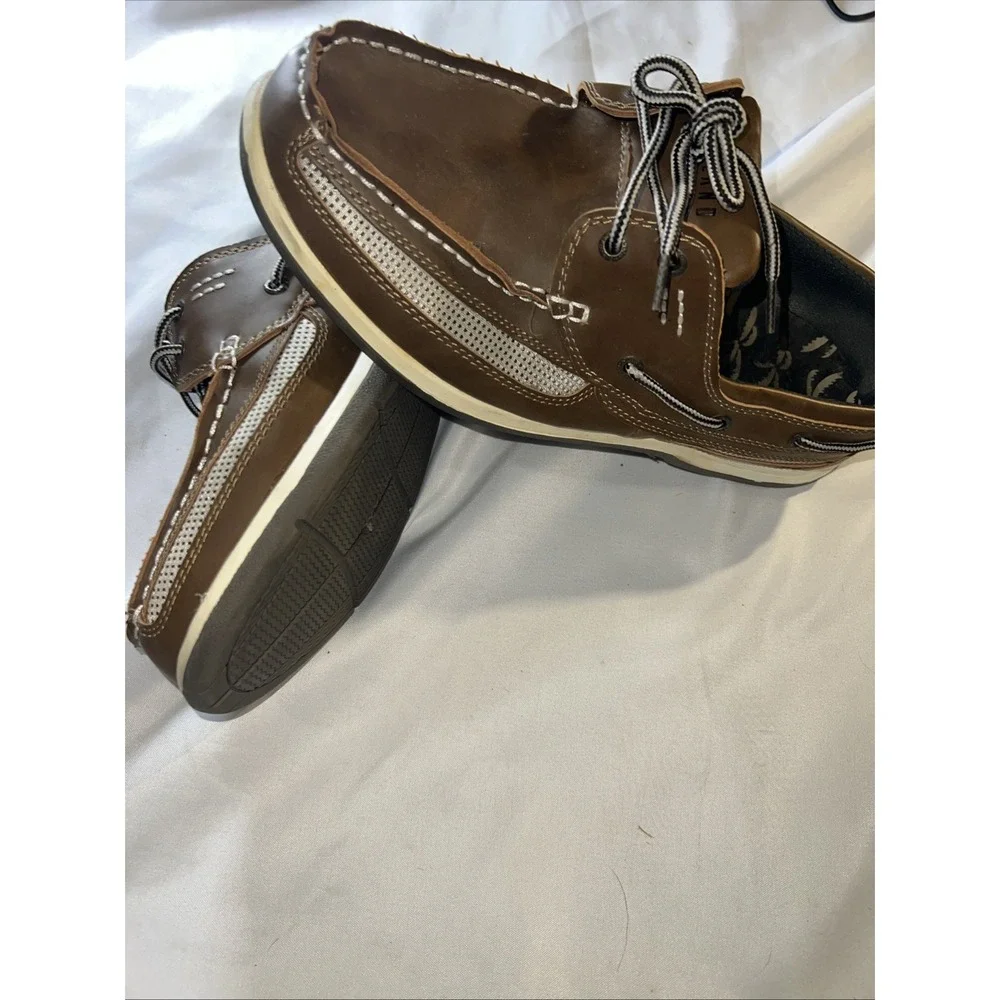 Island Surf Mens Boat Shoes Size 11 Dark Brown Synthetic Suede‎